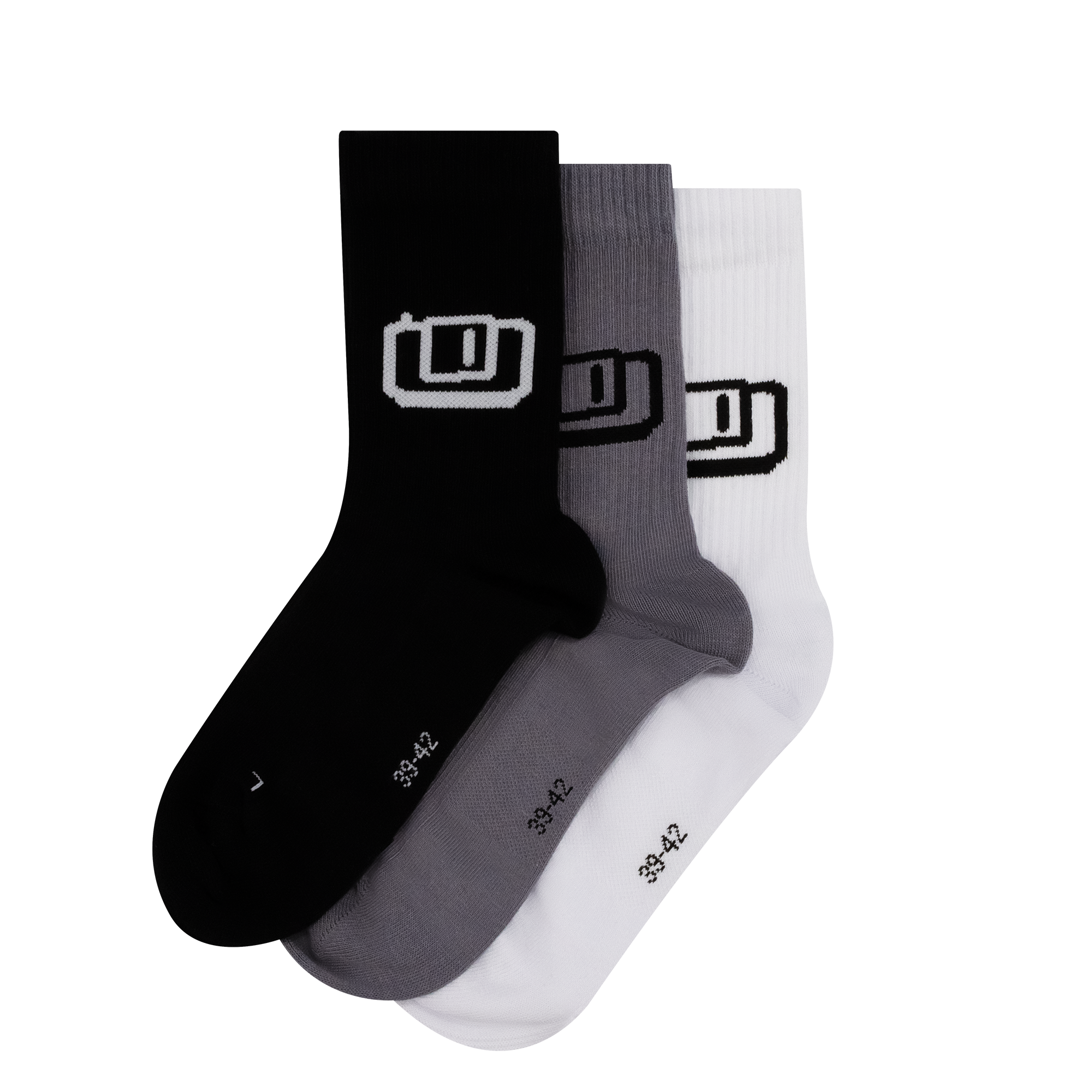 Product image: Socks 3-pack black/white/grey
